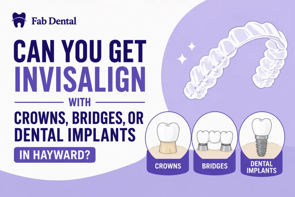 Invisalign con coronas, puentes o implantes dentales