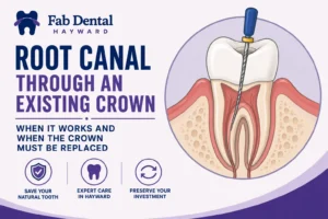 Root Canal Through an Existing Crown
